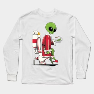 Alien on the Toilet Long Sleeve T-Shirt